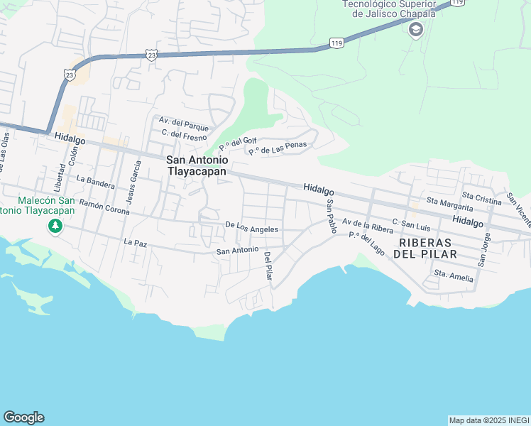 map of restaurants, bars, coffee shops, grocery stores, and more near 27 Mirasol in Ajijic