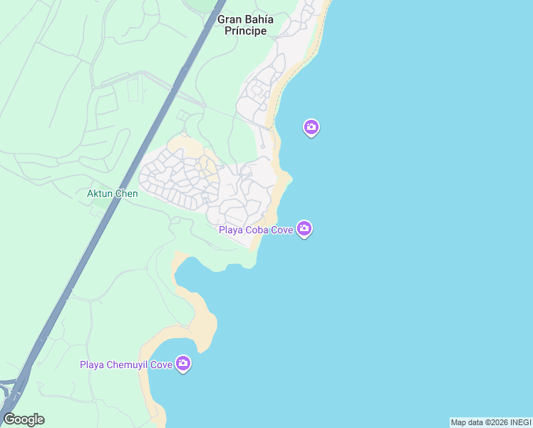 map of restaurants, bars, coffee shops, grocery stores, and more near km. 250 Chetumal-Cancun in Akumal