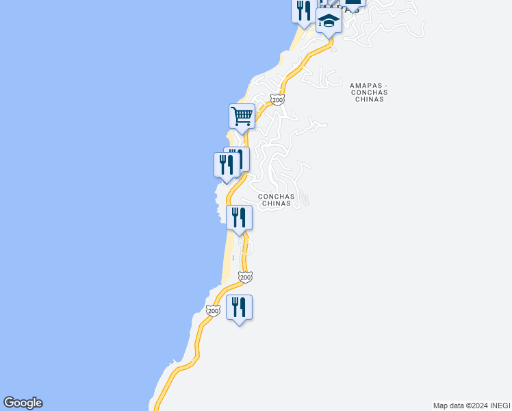 map of restaurants, bars, coffee shops, grocery stores, and more near 5 Rinconada de Las Madreperlas in Puerto Vallarta