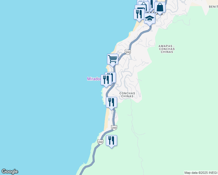 map of restaurants, bars, coffee shops, grocery stores, and more near 4 Easy in Puerto Vallarta