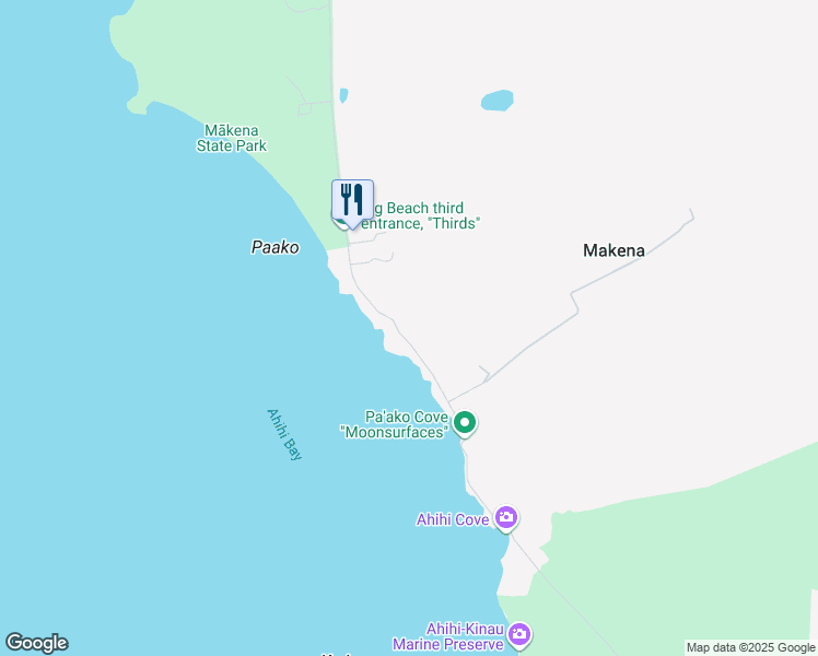 map of restaurants, bars, coffee shops, grocery stores, and more near 7131 Makena Road in Kihei