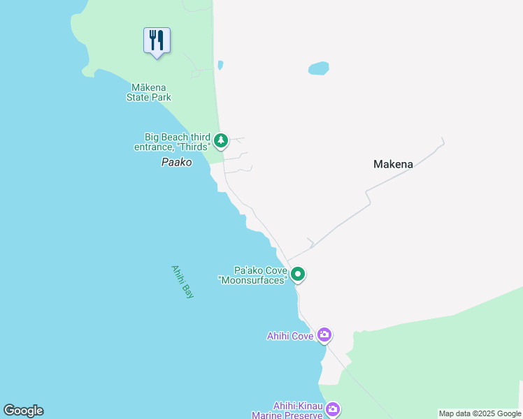 map of restaurants, bars, coffee shops, grocery stores, and more near 7131 Makena Road in Kihei