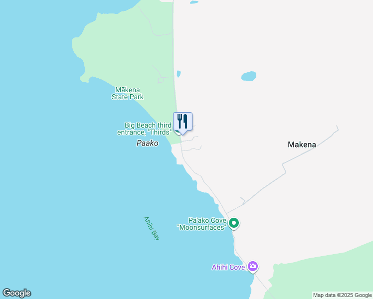 map of restaurants, bars, coffee shops, grocery stores, and more near 0 Makena Road in Kihei