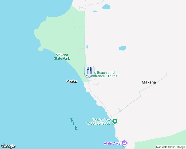 map of restaurants, bars, coffee shops, grocery stores, and more near 6699 Makena Road in Kihei