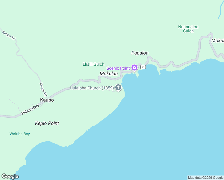 map of restaurants, bars, coffee shops, grocery stores, and more near Hana Highway in Maui County