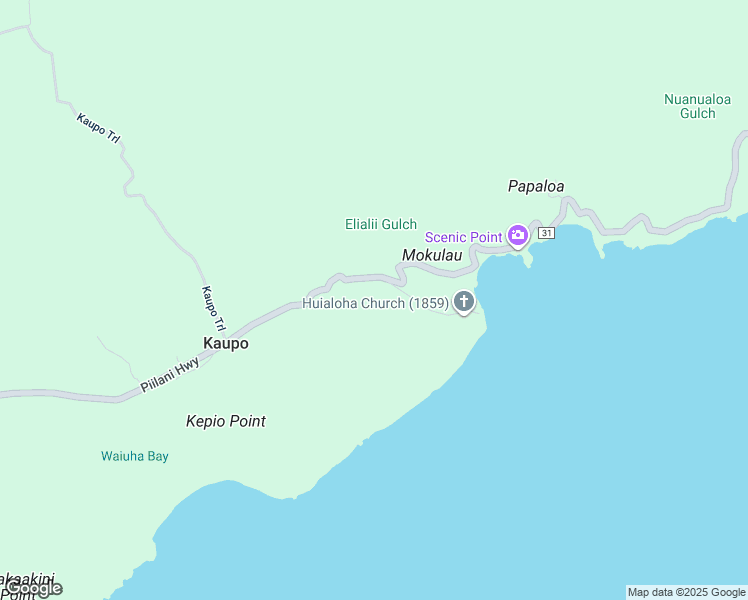 map of restaurants, bars, coffee shops, grocery stores, and more near 35-000 Piilani Highway in Hana