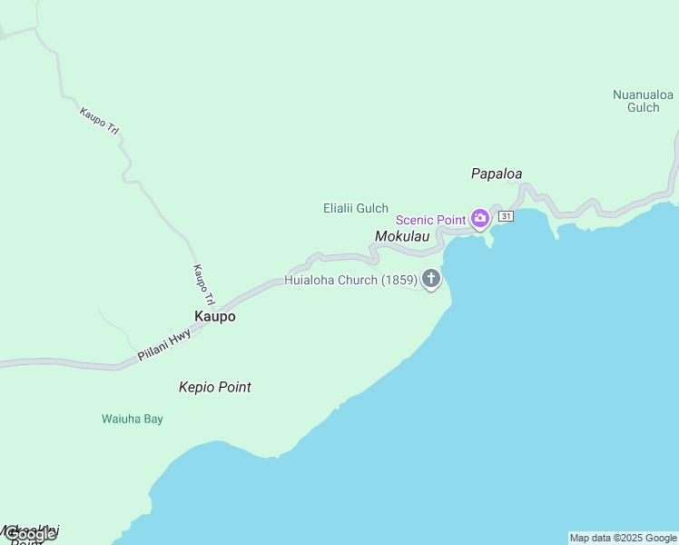 map of restaurants, bars, coffee shops, grocery stores, and more near 34-992 Piilani Highway in Hana