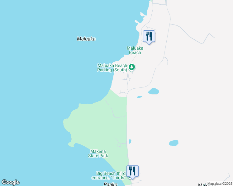 map of restaurants, bars, coffee shops, grocery stores, and more near 5530 Makena Road in Kihei