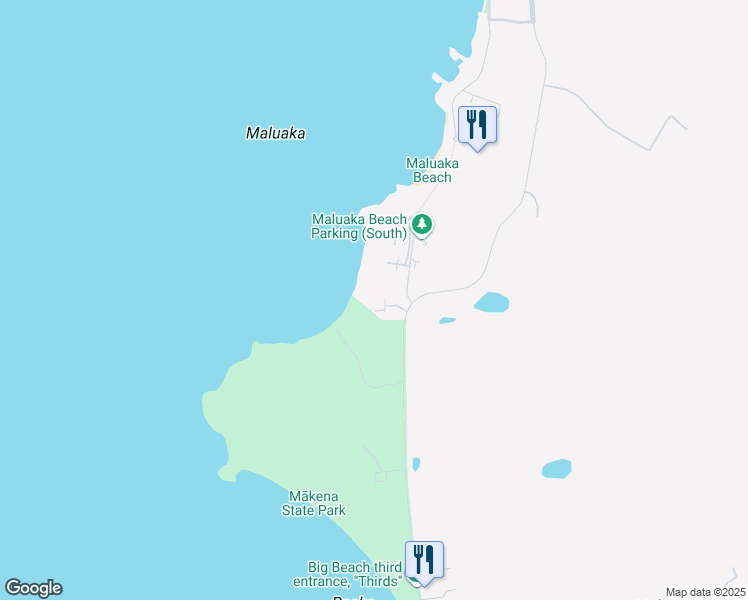 map of restaurants, bars, coffee shops, grocery stores, and more near 5520 Makena Rd in Kihei