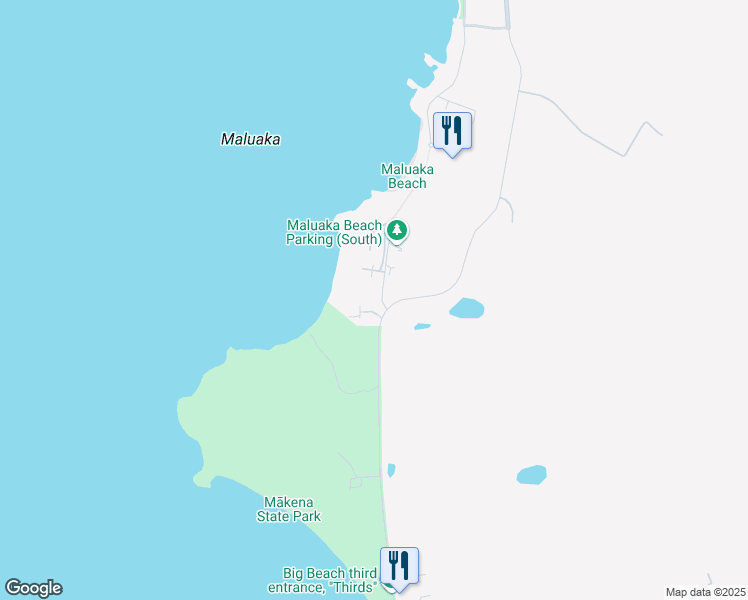 map of restaurants, bars, coffee shops, grocery stores, and more near 5490 Makena Road in Makena