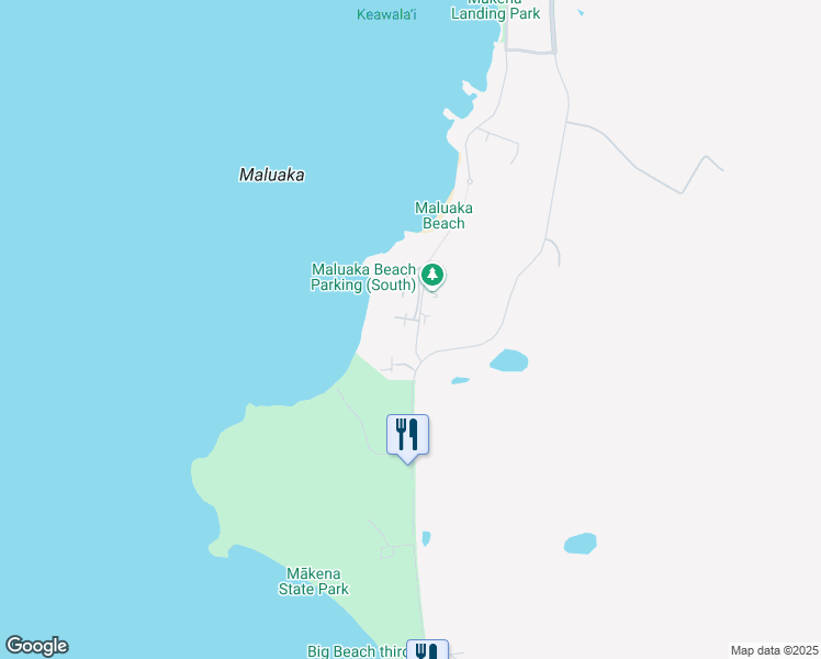 map of restaurants, bars, coffee shops, grocery stores, and more near 18 Maluaka Place in Makena