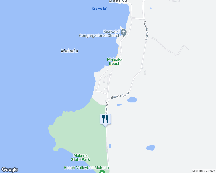 map of restaurants, bars, coffee shops, grocery stores, and more near 187 Makena Keonoio Road in Kihei