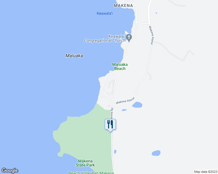 map of restaurants, bars, coffee shops, grocery stores, and more near 40 Maluaka Place in Kihei
