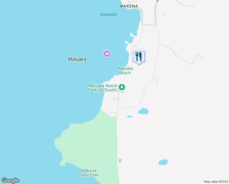 map of restaurants, bars, coffee shops, grocery stores, and more near 187 Makena Keonoio Road in Kihei