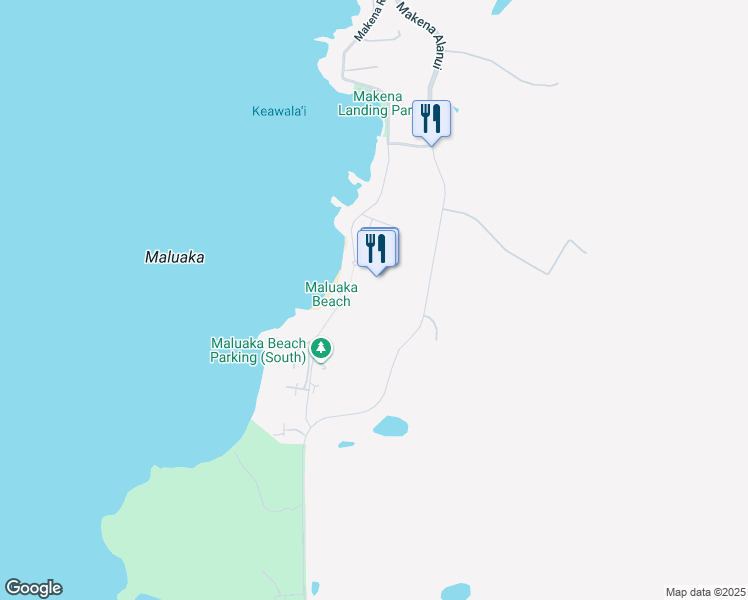 map of restaurants, bars, coffee shops, grocery stores, and more near 5442 Makena Alanui in Kihei