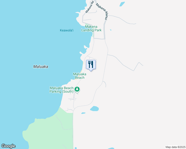 map of restaurants, bars, coffee shops, grocery stores, and more near 5452 Makena Alanui in Kihei