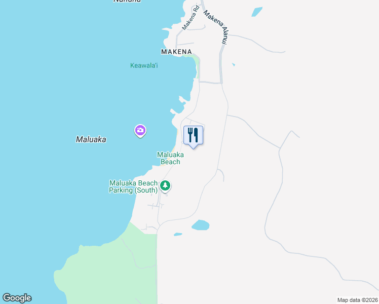 map of restaurants, bars, coffee shops, grocery stores, and more near 5400 Makena Alanui in Kihei