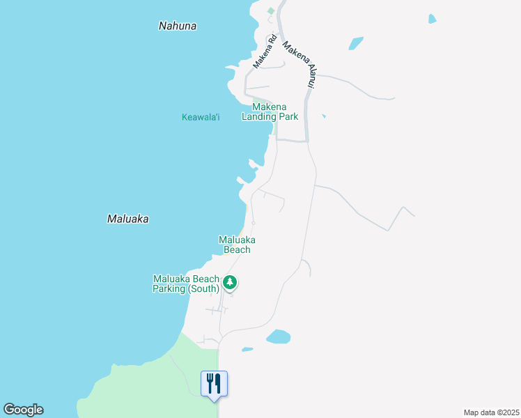 map of restaurants, bars, coffee shops, grocery stores, and more near 5415 Makena Road in Kihei