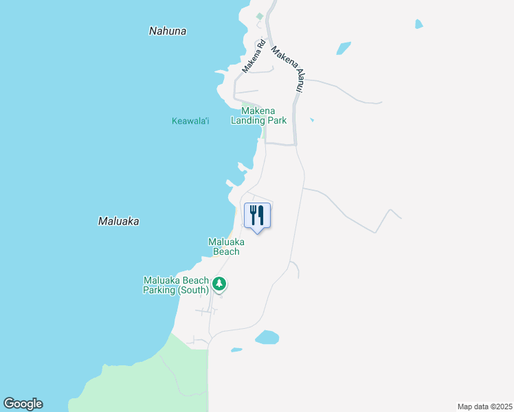 map of restaurants, bars, coffee shops, grocery stores, and more near 5405 Makena Road in Kihei