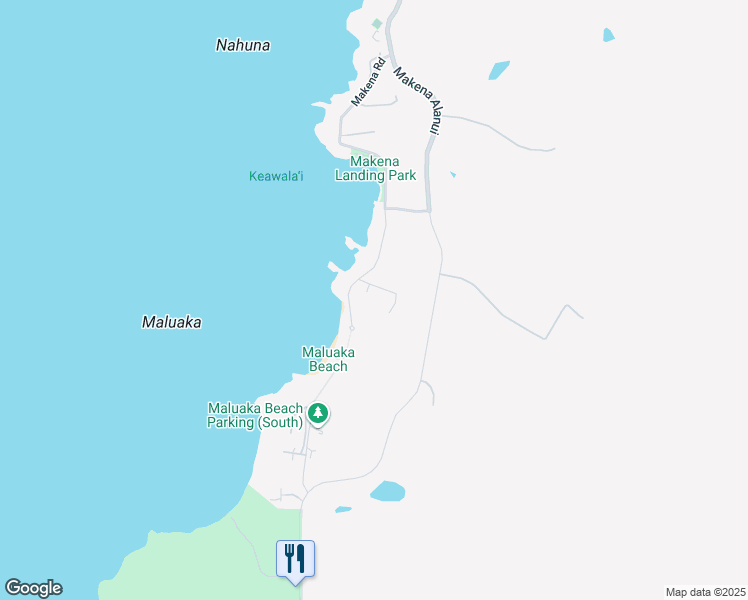 map of restaurants, bars, coffee shops, grocery stores, and more near 5405 Makena Road in Kihei