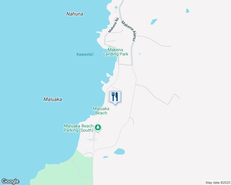map of restaurants, bars, coffee shops, grocery stores, and more near 5405 Makena Road in Kihei