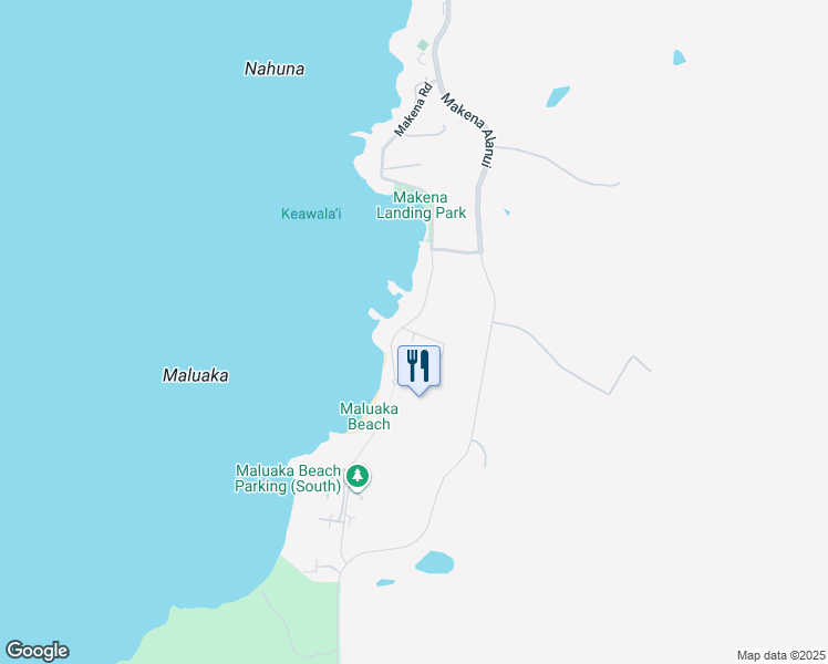 map of restaurants, bars, coffee shops, grocery stores, and more near 5415 Makena Road in Kihei