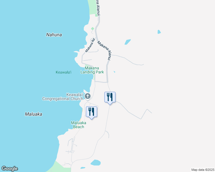 map of restaurants, bars, coffee shops, grocery stores, and more near 5446 Makena Alanui in Kihei