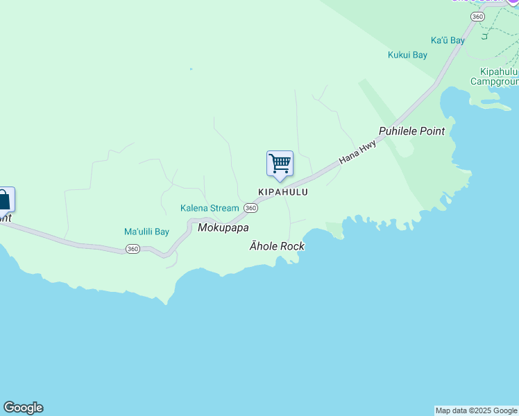 map of restaurants, bars, coffee shops, grocery stores, and more near 40344 Hana Highway in Hana