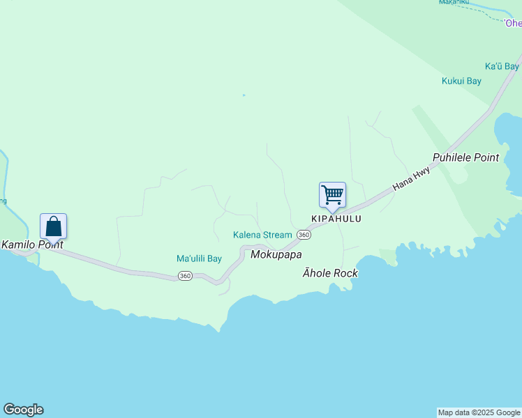 map of restaurants, bars, coffee shops, grocery stores, and more near 40-685 Hana Highway in Hana