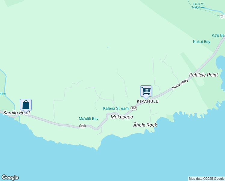 map of restaurants, bars, coffee shops, grocery stores, and more near 40-685 Hana Highway in Hana