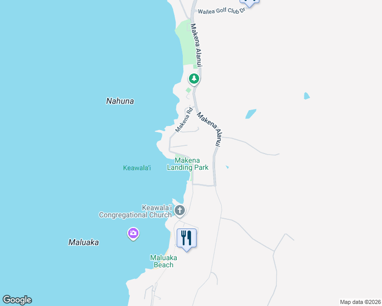 map of restaurants, bars, coffee shops, grocery stores, and more near 50 Uweloa Place in Kihei