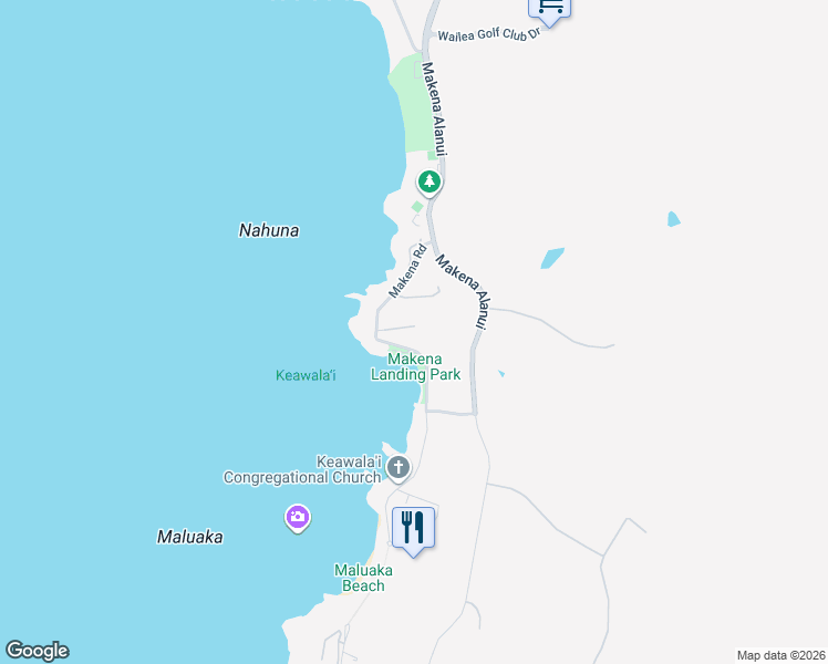map of restaurants, bars, coffee shops, grocery stores, and more near 50 Uweloa Place in Kihei