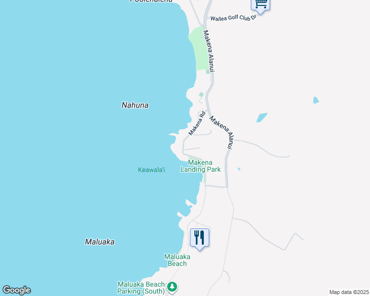 map of restaurants, bars, coffee shops, grocery stores, and more near 5065 Makena Road in Kihei