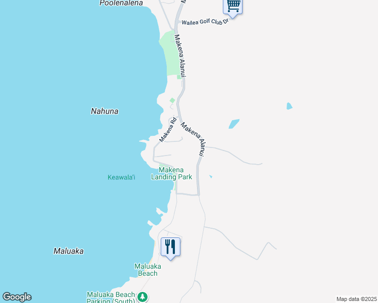 map of restaurants, bars, coffee shops, grocery stores, and more near 124 Mokupapa Road in Maui County