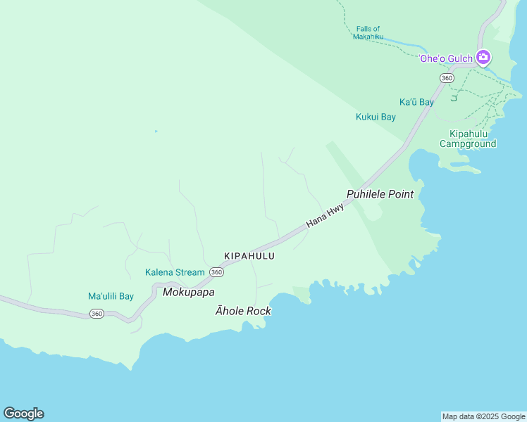 map of restaurants, bars, coffee shops, grocery stores, and more near Hana Highway in Maui County
