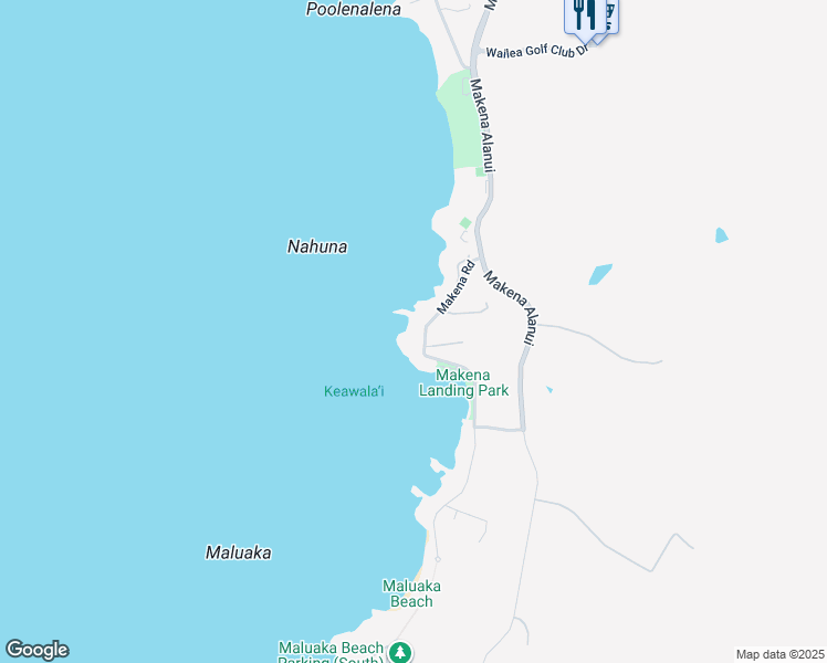map of restaurants, bars, coffee shops, grocery stores, and more near 5050 Makena Road in Kihei