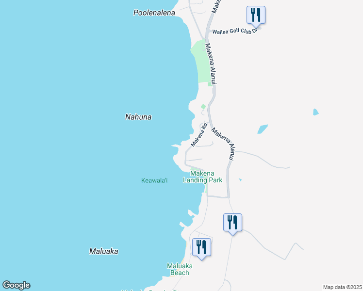 map of restaurants, bars, coffee shops, grocery stores, and more near 5022 Makena Road in Kihei