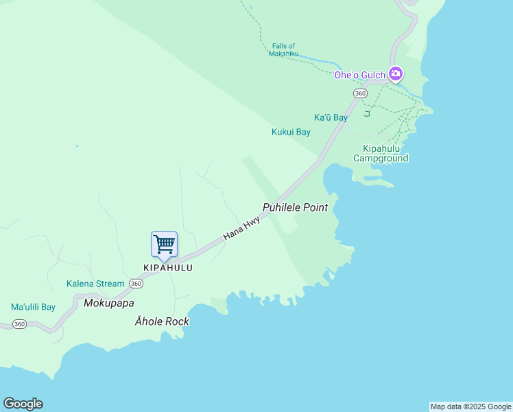 map of restaurants, bars, coffee shops, grocery stores, and more near 41-355 Hana Highway in Hana