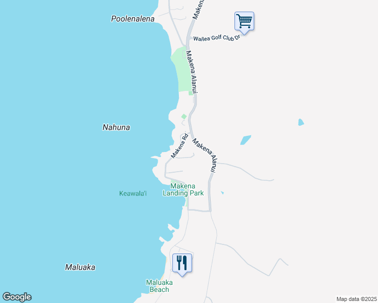 map of restaurants, bars, coffee shops, grocery stores, and more near 4955 Makena Road in Kihei