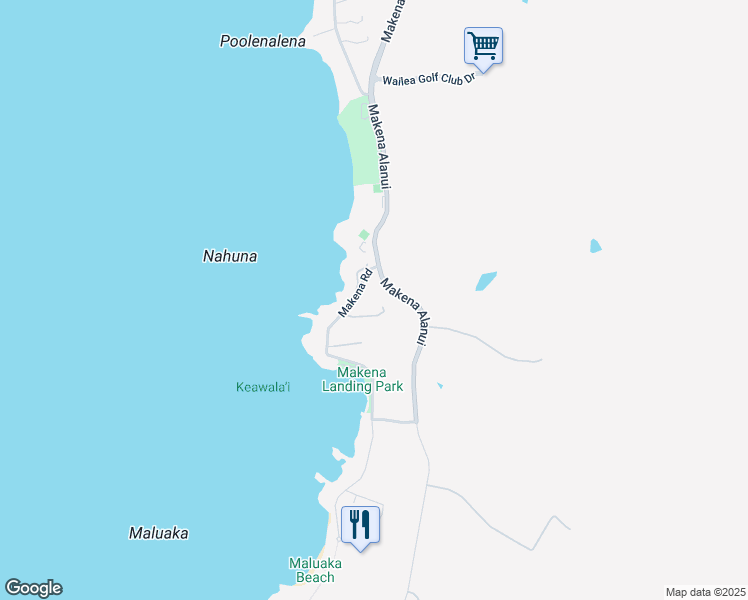 map of restaurants, bars, coffee shops, grocery stores, and more near 4955 Makena Road in Kihei