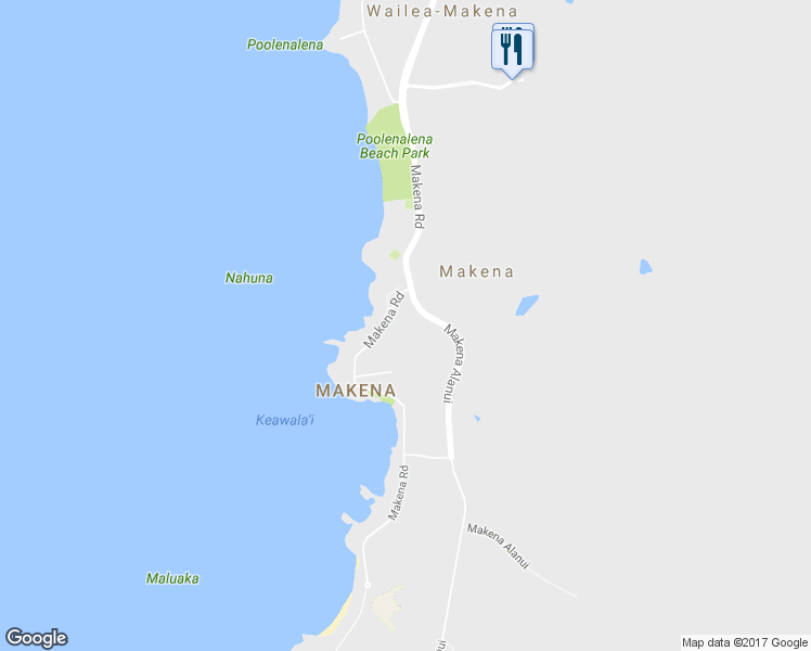 map of restaurants, bars, coffee shops, grocery stores, and more near 4955 Makena Road in Kihei