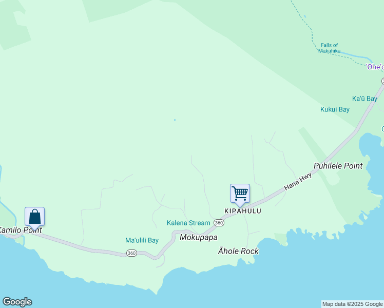 map of restaurants, bars, coffee shops, grocery stores, and more near 40723 Hana Highway in Kula