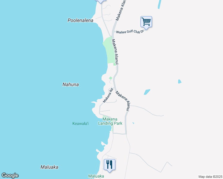 map of restaurants, bars, coffee shops, grocery stores, and more near 4950 Makena Road in Kihei