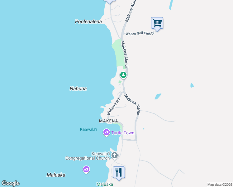 map of restaurants, bars, coffee shops, grocery stores, and more near 4950 Makena Road in Kihei