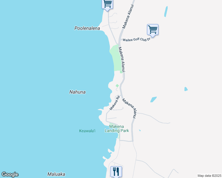 map of restaurants, bars, coffee shops, grocery stores, and more near 4850 Makena Alanui in Kihei