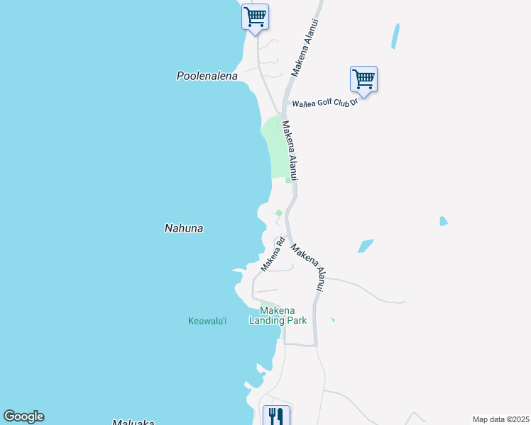 map of restaurants, bars, coffee shops, grocery stores, and more near 4850 Makena Alanui in Kihei