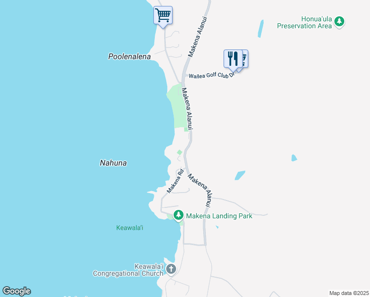 map of restaurants, bars, coffee shops, grocery stores, and more near 96 Makena Alanui in Kihei