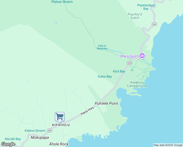 map of restaurants, bars, coffee shops, grocery stores, and more near 41647 Hana Highway in Kula