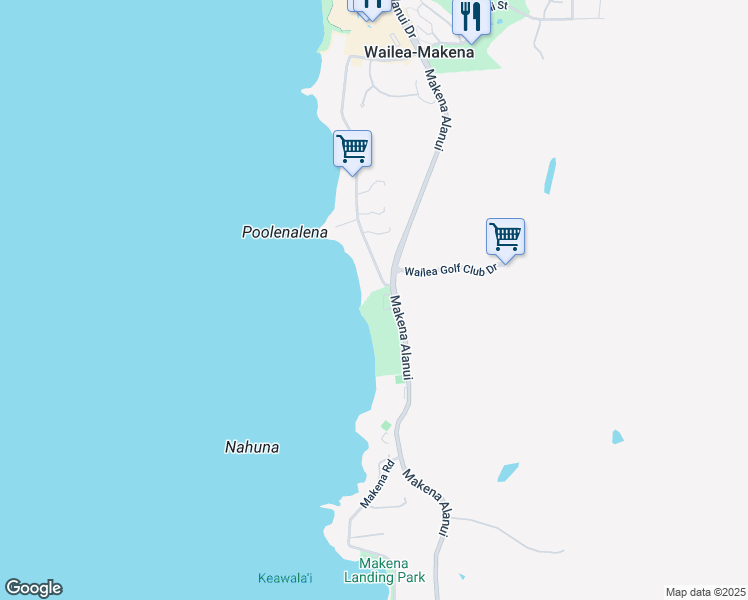 map of restaurants, bars, coffee shops, grocery stores, and more near 4690 Makena Road in Kihei