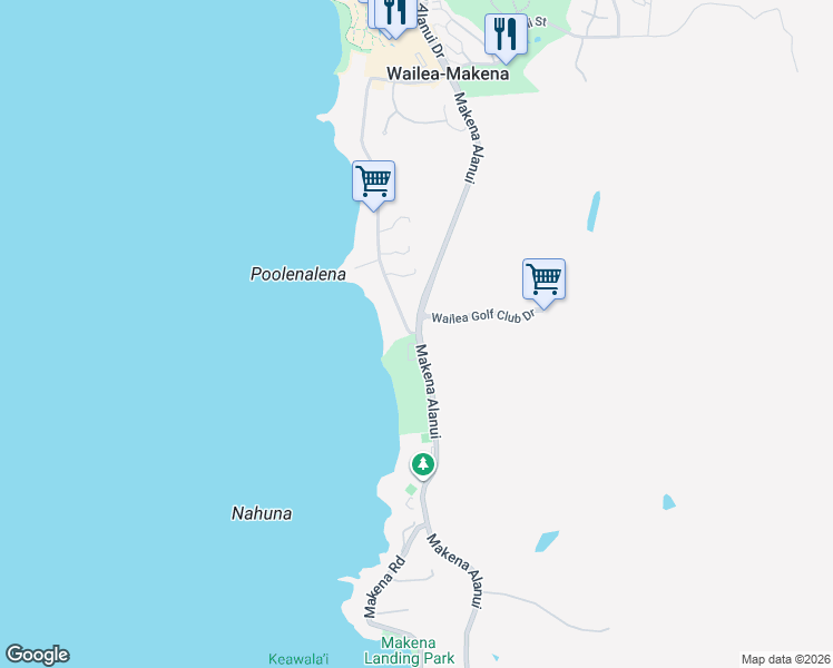 map of restaurants, bars, coffee shops, grocery stores, and more near 4688 Makena Road in Kihei